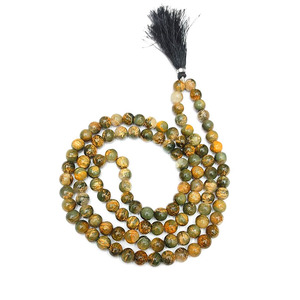 Iroc-collares con borlas para Yoga y meditación, collares de 8mm, Ojo de Tigre amarillo anudado a mano, con cuentas, 108 - Product Image 1