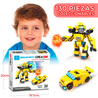 Mainan Robot Transformer Bumblebee Blok DIY Plastik ABS Konstruksi Elektronik Model Edukatif JUG.JM8519-2 Unisex Anak-anak 8-13