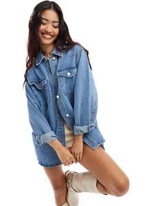 Veste en jean noir de haute qualité technique lavée avec col rabattu poches chauffe-mains veste en jean ajusté - Product Image 4