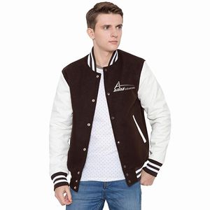 Vestes d'université élégantes pour hommes, manches de couleur blanche, vêtements d'hiver pour adultes, vestes à lettres avec fermeture à bouton - Product Image 1