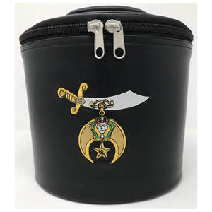 Custom Embroidered Shriners Fez Case Durable Leatherette Carrying Case with Zipper Closure - Product Image 3