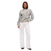 Fabricant 100% Pull à col rond de luxe en coton à imprimé camouflage et jungle avec lettres surdimensionnées pour femmes