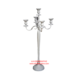Candélabre en argent brut 5 bras dessus de table de mariage décoratif nouveau Design vente chaude candélabres faits à la main fabriqués pour la décoration - Product Image 6