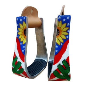 Estribos de Equitación Western OEM de Aluminio/Hierro Pintados a Mano en Múltiples Colores/Diseños, Tamaños Personalizables, Logotipo Indio - Product Image 4
