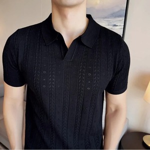 Polo de color sólido de verano para hombre, Polo de manga corta con cuello vuelto para hombre, Polo de manga corta - Product Image 5