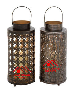 Lanterne en métal Laiton Plaqué Fer Lanterne Décoration de Mariage et Couloir Salon Design Premium Lanterne en Verre Suspendue Tenture Murale - Product Image 5