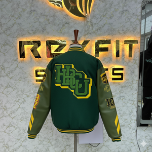 High Quality Custom Design Embroidered Wool and Silk Men's Jacket with <b>Covered</b> <b>Button</b> Closure versity jackets Lettermen jackets - Product Image 2