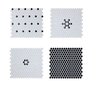 กระเบื้องโมเสคดีไซน์คลาสสิก ทนทานต่อการกระแทก สีขาวดำด้าน  แบบเต็มแผ่น  กันลื่น  ผิวมันเงาและด้าน - Product Image 1