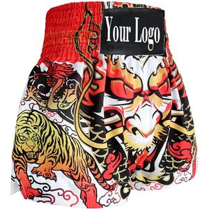 Most Demanded Silk Screen Printed OEM Wholesale <b>Men</b> Customized Muay Thai Martial Arts <b>Shorts</b> Kickboxing MMA <b>Elastic</b> <b>Waistband</b> - Product Image 6