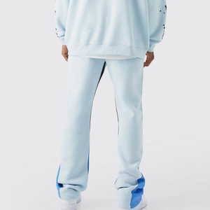 Ensemble de pantalons de survêtement à capuche avec logo personnalisé du fabricant pull-over à capuche brodé de couleurs contrastées survêtement de gymnastique pour hommes streetwear d'hiver - Product Image 3