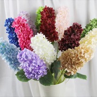 Bunga Hydrangea Biru Hijau Bentuk Kerucut Sutra Buatan 70CM, Sentuhan Realistis, Vintage, untuk Pernikahan, Rumah, Paskah, Thanksgiving (Grosir)