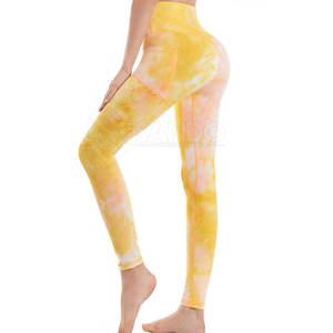 Legging décontracté Tie Dye pour femmes taille mi-élastique Yoga Wear pantalon à motif solide fabriqué au Pakistan - Product Image 5