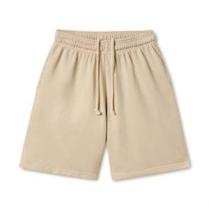 Shorts de sport en molleton 100 % coton tricoté, respirant, séchage rapide, taille mi-haute élastiquée, ajustable, pour l'entraînement et la gym – Meilleures ventes - Product Image 1