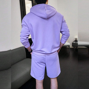 Ensemble de survêtement décontracté respirant pour homme, sweat-shirt à capuche et short, ensemble de survêtement athlétique à manches longues en polaire, dernier style - Product Image 2