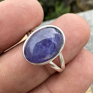 Natural Tanzanite Gemstone Oval Bezel <b>Set</b> 925 <b>Sterling</b> <b>Silver</b> <b>Ring</b>-Simple Elegant Minimalist Handmade Fine Jewelry - Product Image 6