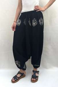 Pantalones Harem Bohemios de Viscosa al por Mayor para Mujer, Estampado Étnico, Ajuste Regular, Pantalones de Yoga, Casuales, de Pierna Ancha, Holgados, Elásticos, para Verano - Product Image 4