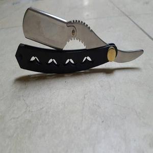 Maquinilla de afeitar con mango de madera, maquinilla de afeitar profesional con borde recto de acero inoxidable para peluquero - Product Image 3