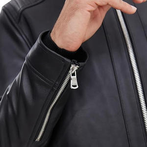 Veste en cuir d'agneau véritable de haute qualité, très vendue, conçue sur mesure pour hommes, fermeture simple boutonnage, pour l'hiver. - Product Image 5