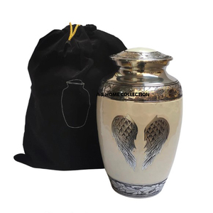 Urnas de cremación de plata hechas a mano con diseño fabuloso impreso de mariposa brillante Metal de aluminio para cenizas humanas adultas - Product Image 2