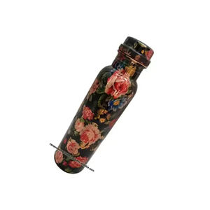 Botella de cobre de la mejor calidad y más vendida Impresión de esmalte exterior Precio razonable Botella de cobre para beber Fabricantes DE LA India - Product Image 1