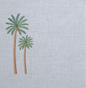 Set de napperons et serviettes de table palmier brodés personnalisés pour la maison, le restaurant, le mariage, napperon de luxe en lin blanc et ajouré - Product Image 3