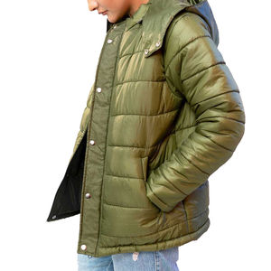 Chaqueta Acolchada de Invierno para Mujer, Color Sólido, Estilo Casual Urbano, Diseño Cortavientos con Bordado y Tejido de Punto - Product Image 2