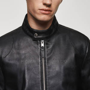 Chaqueta de cuero genuino para hombre, abrigo de invierno, chaqueta de motociclista, prendas de vestir exteriores con estilo, chaqueta de invierno de cuero PU para hombre - Product Image 5