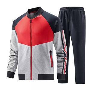 Survêtement en molleton de coton uni avec fermeture éclair pour homme, vêtement décontracté, personnalisé, Logo, couleur différente, survêtement d'hiver deux pièces - Product Image 2