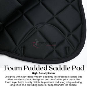 Tapis de selle de cheval équestre de haute qualité noyau en mousse élégant équestre respirant double couche Satin anti-dérapant équipement équestre - Product Image 4