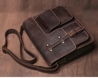 Bolso Bandolera de Cuero para Hombre, Estilo Vintage, Pequeño, Informal, con Bolsillo para Teléfono, de Alta Calidad y Duradero