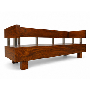 BridgeLine Solid Suar Wood Patio Bench Modern Design <b>Floating</b> <b>Frame</b> Outdoor Furniture for Resort Hotels Seating 4 - Product Image 1