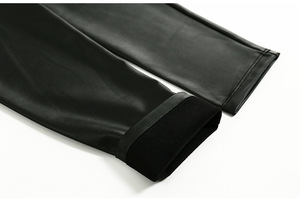 Pantalón elástico gris de tiro alto inspirado en el otoño para mujeres de talla grande diseño personalizado Casual de piernas anchas transpirable impermeable medio - Product Image 4