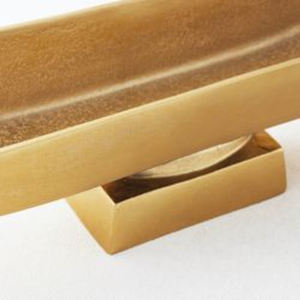 Bol de service à dessert en bois de teck avec base en métal Vaisselle de forme ronde de qualité supérieure Bol de service alimentaire pour dîner en Inde - Product Image 5