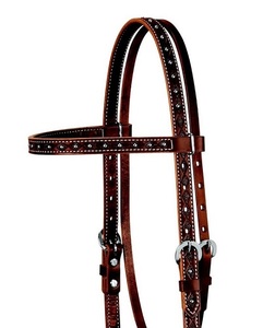 Recién llegado, cabeza de cuero genuino, brida de caballo occidental, tachuela de cuero de caballo, juego de tachuelas de caballo occidental de vaquero - Product Image 3