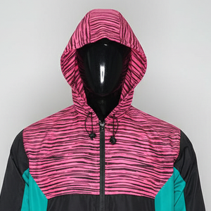 Survêtements coupe-vent réglables en nylon imprimé léger et personnalisé vente en gros d'hiver ensemble de deux pièces à blocs de couleurs pour hommes streetwear - Product Image 2