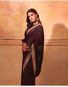 Sarees dessinés à la main pour adultes Accessoire de mode convivial pour les fêtes - Product Image 5