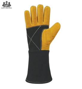 Gants de soudage sportifs en cuir vintage de haute qualité, personnalisables avec logo et couleur, écologiques, respirants, quatre doigts, vente en gros - Product Image 2