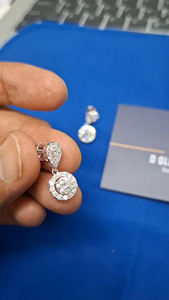 IGI Certified 14Kt White Gold 1.39 Ct Prong <b>Set</b> Hanging Moissanite Diamond <b>Stud</b> <b>Earrings</b> for Wedding Engagement Anniversary Fine - Product Image 3