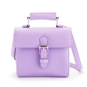 Cartable en cuir rose pastel italien mignon avec matériel argenté-Design italien simple et minimaliste - Product Image 4