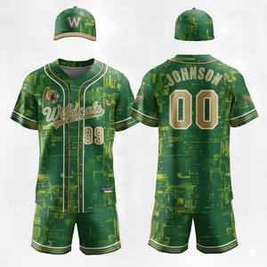 Wholesale Heat-Transfer Printed 100% Polyester Moisture Wicking Breathable Quick Dry Adult Unisex <b>Baseball</b>/Softball Uniform Kits - Product Image 2