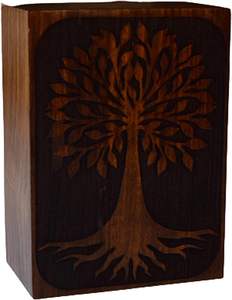 Tree of Life Wooden Urn <b>Box</b> Rosewood Hand-Crafted Urn <b>for</b> Human <b>Ashes</b> Adult Large Decorative Urn (Size 7x5x3.5) - Product Image 2