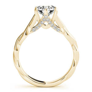 Ensemble de mariage diamant 6 griffes torsadé en or jaune 18 carats (0,19 ct) – Style vintage, options or blanc et or rose pour mariage - Product Image 4