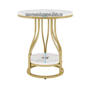 Mesa central redonda con marco de acero inoxidable dorado y mármol de alta calidad y lujo, mesa de centro de nuevo diseño, uso para el hogar, Hotel, Oficina - Product Image 3