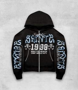 Sudadera con Pedrería Verano 2026, Estilo Retro Vintage, Informal, Tejida, Antiarrugas, Secado Rápido, Transpirable, Ecológica, Holgada, Poliéster/Algodón - Product Image 1