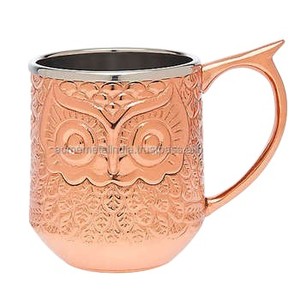 Tazas de acero inoxidable martillado con acabado de cobre, perfectas para vajilla y vasos de Hotel para el hogar con estilo, suministros para Bar - Product Image 1