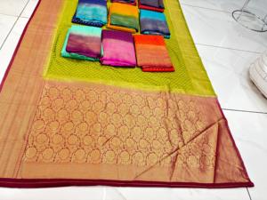 Sari de nailon tradicional de moda, suave y cómodo para adultos, colores impresionantes, elegante para fiestas, Diwali, boda, graduación - Product Image 2