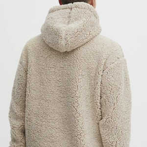 Sudadera con capucha de lana Sherpa personalizada más vendida, bolsillo de canguro 1/4, cremallera bordada, lana Polar de invierno 100%, algodón teñido liso - Product Image 2