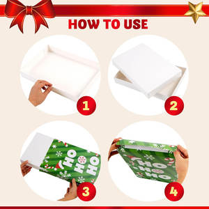 Christmas Shirt Gift Boxes with <b>Pull</b> <b>Bows</b> and Tag, Xmas Clothing Gift Box, Holiday Shirt Boxes for Gifts Wrapping, Christmas - Product Image 4