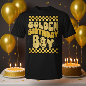Maglietta Dorata per il 9° Compleanno, Decorazione per Feste di Bambini, T-Shirt Promozionale - Product Image 3