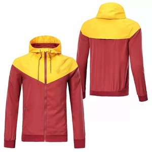 Vêtements de pluie en plein air vestes imperméables jaune et rouge bloc couleur prix de gros 100% coton nylon haute rue hommes veste d'hiver - Product Image 3